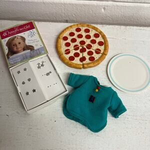 American Girl Pizza Plate Bitty Bear Night Gown Earring Bundle